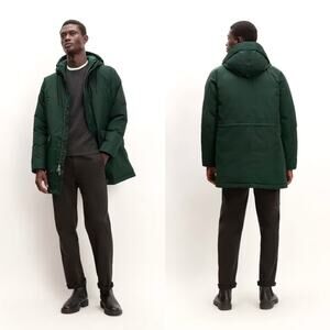 Everlane The ReNew Long Parka Coat Sacrab Green Men's Medium NWT Primaloft